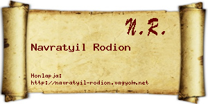 Navratyil Rodion névjegykártya